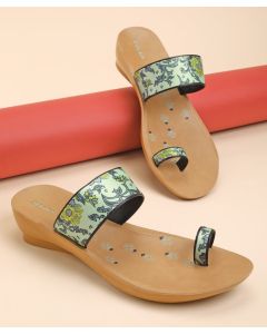 Solea Women shoes green and brown 