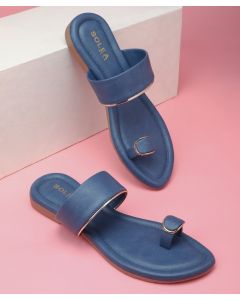 Solea Women shoes blue and gold