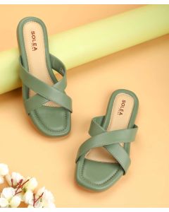 Solea Women shoes green, yellow and gold