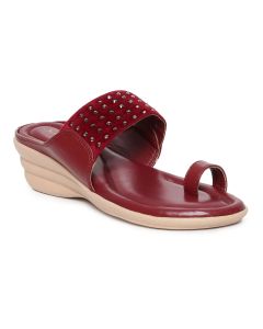 Solea Women shoes Red, block heel