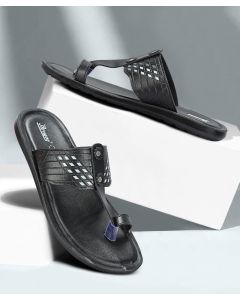 Parago checked black & white  open slippers men shoes